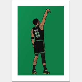 Jayson Tatum Holds The Release Posters and Art